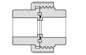 0.75" PVC Union Fitting, SLIPxSLIP