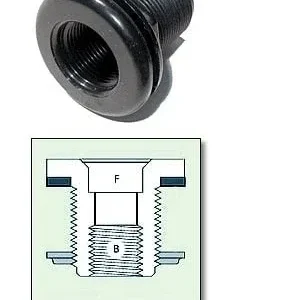 1" Bulkhead, sch. 40, Thread x Thread