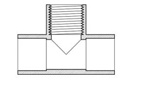 1" PVC Tee Fitting, SLIPxFPTxSLIP