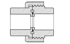 1" PVC Union Fitting, SLIPxSLIP