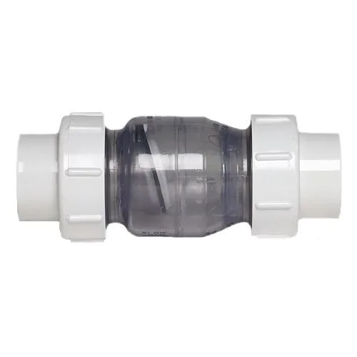 1" Swing Check Valves, True Union Clear PVC, Slip