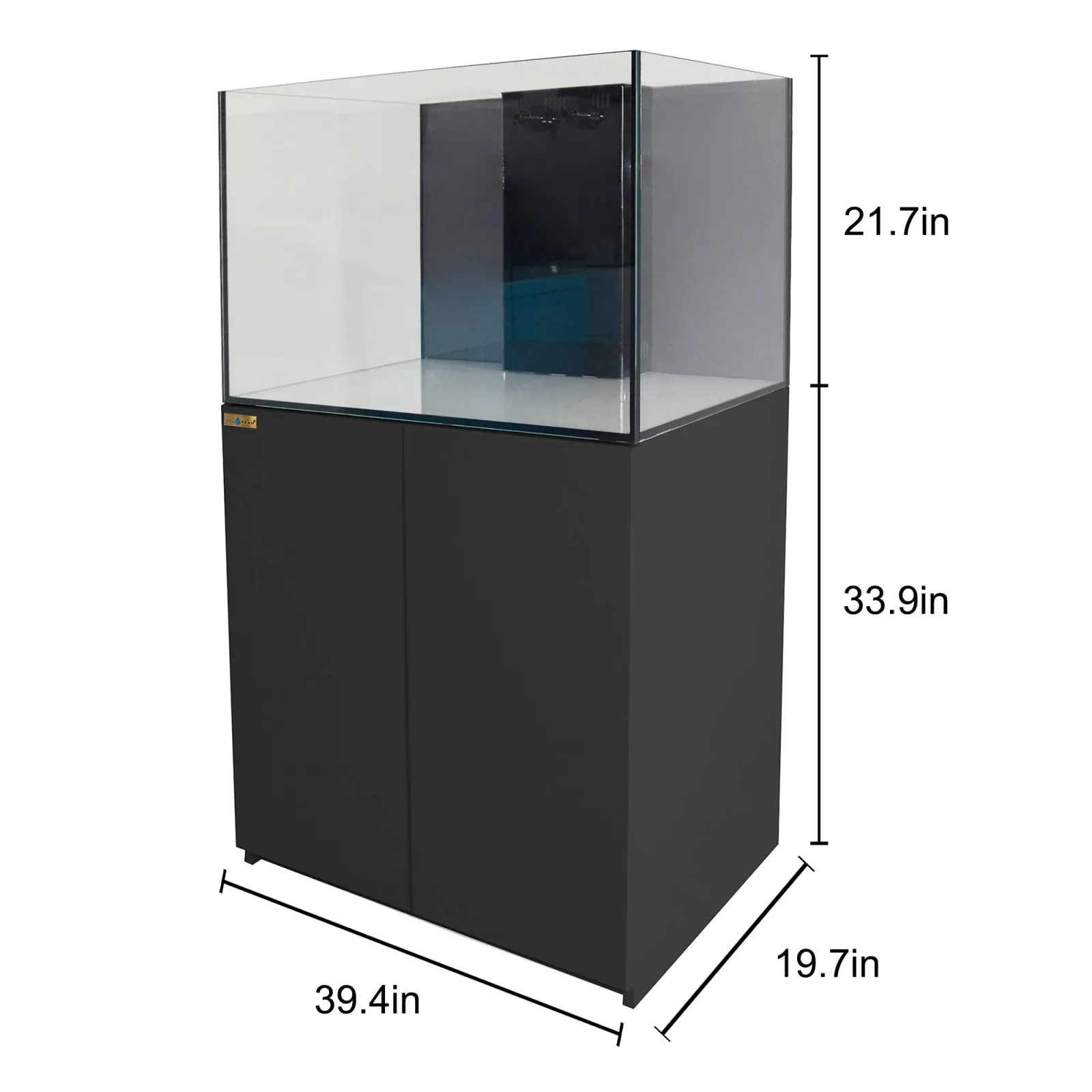 115 Gallon Coral Reef Aquarium Ultra Clear Glass Tank & Built in Sump All Black - Image 2