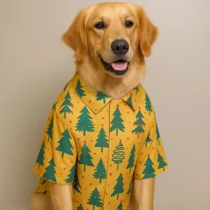 15 Furries Pine Tree Mendous Joy Shirt for Dogs (Mustard)