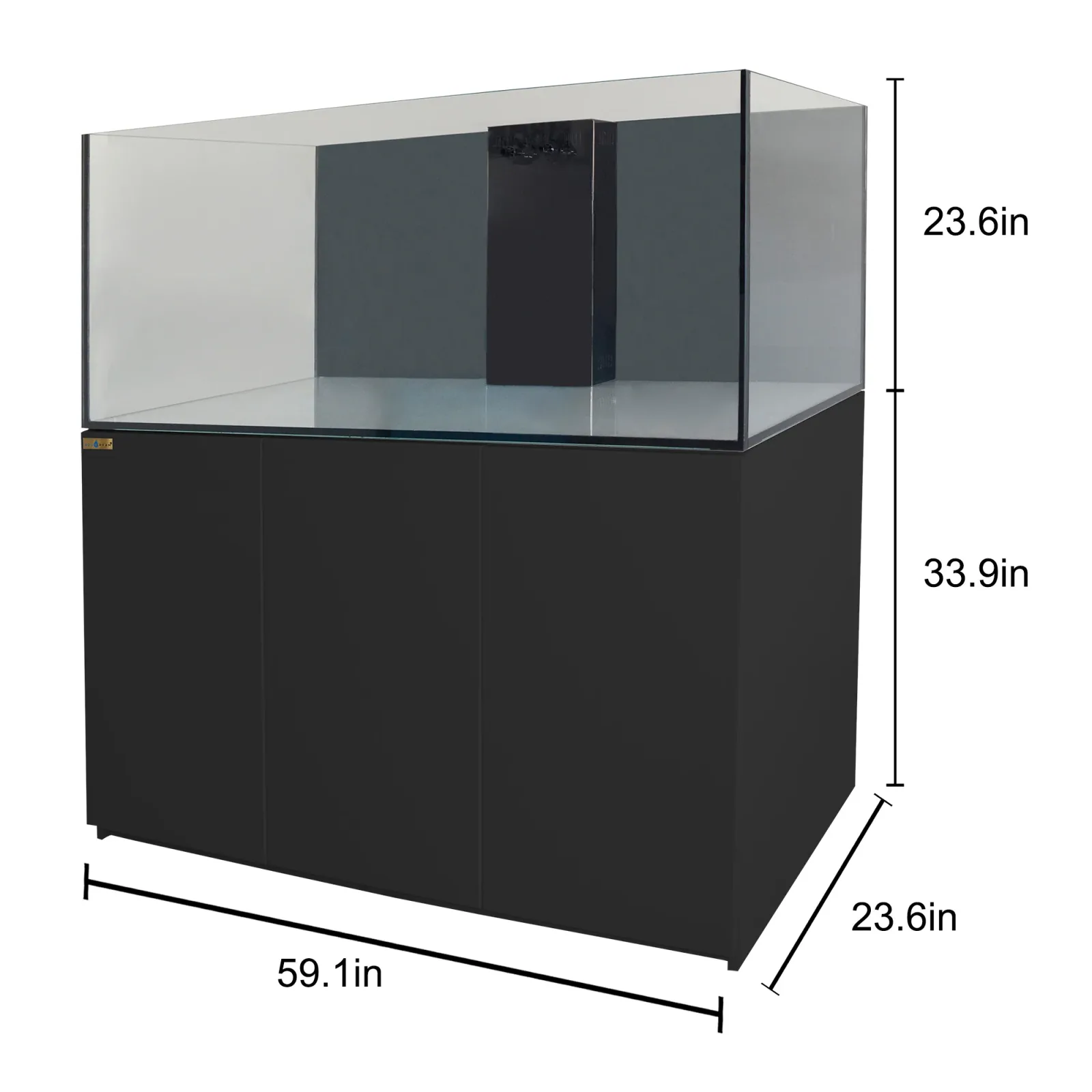 185 Gallon Coral Reef Aquarium Ultra Clear Glass Fish Tank with Built in Filter All Black - Image 2