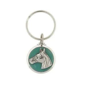 1928 Jewelry Horse Enamel Turq Color Key Chain