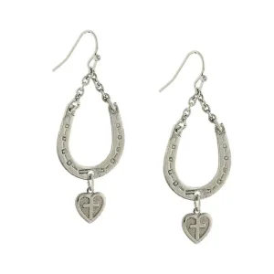 1928 Jewelry Horseshoe and Heart with Cross Drop E