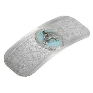 1928 Jewelry Turquoise Enamel Horse Head Barrette