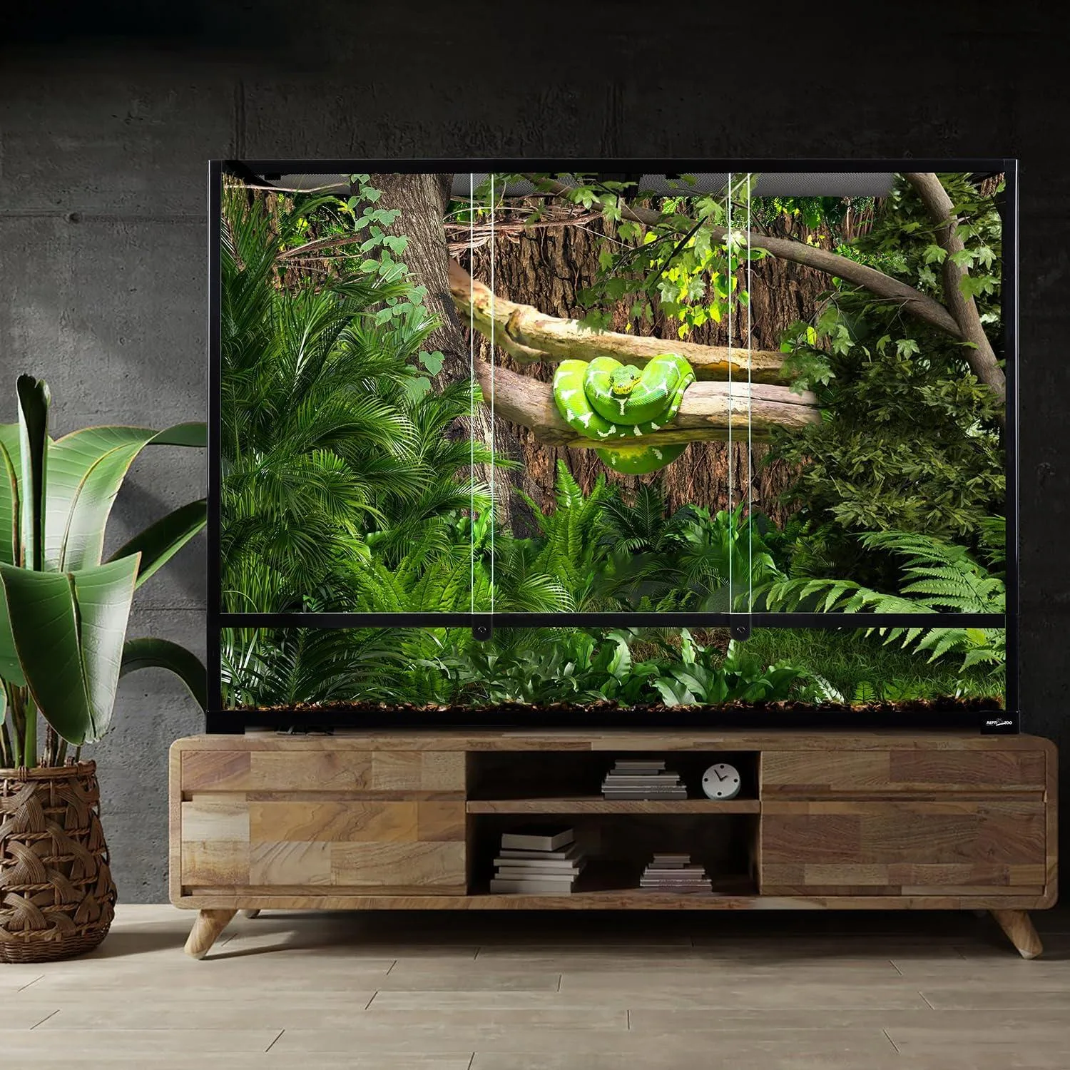 2026 New 135 Gallon 2 in 1 Large Vertical Reptile Terrarium 48" x 18" x 36" Rainforest Reptile Paludarium