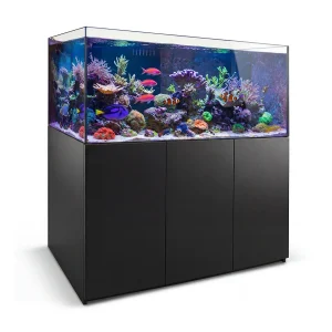 220 Gallon Coral Reef Aquarium Ultra Clear Glass Tank & Built in Sump All Black