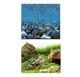 24" High Aquarium Background River / Japanese Garden, per linear foot