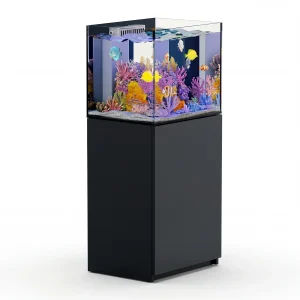 37 Gallon Aquarium Coral Reef Ultra Clear Glass Tank & Built in Sump All Black