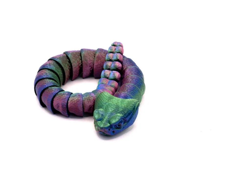 3D Printed Multi-Color Rattle Snake - Small