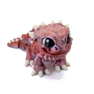 3D Printed Red Chibi Bearded Dragon - Large