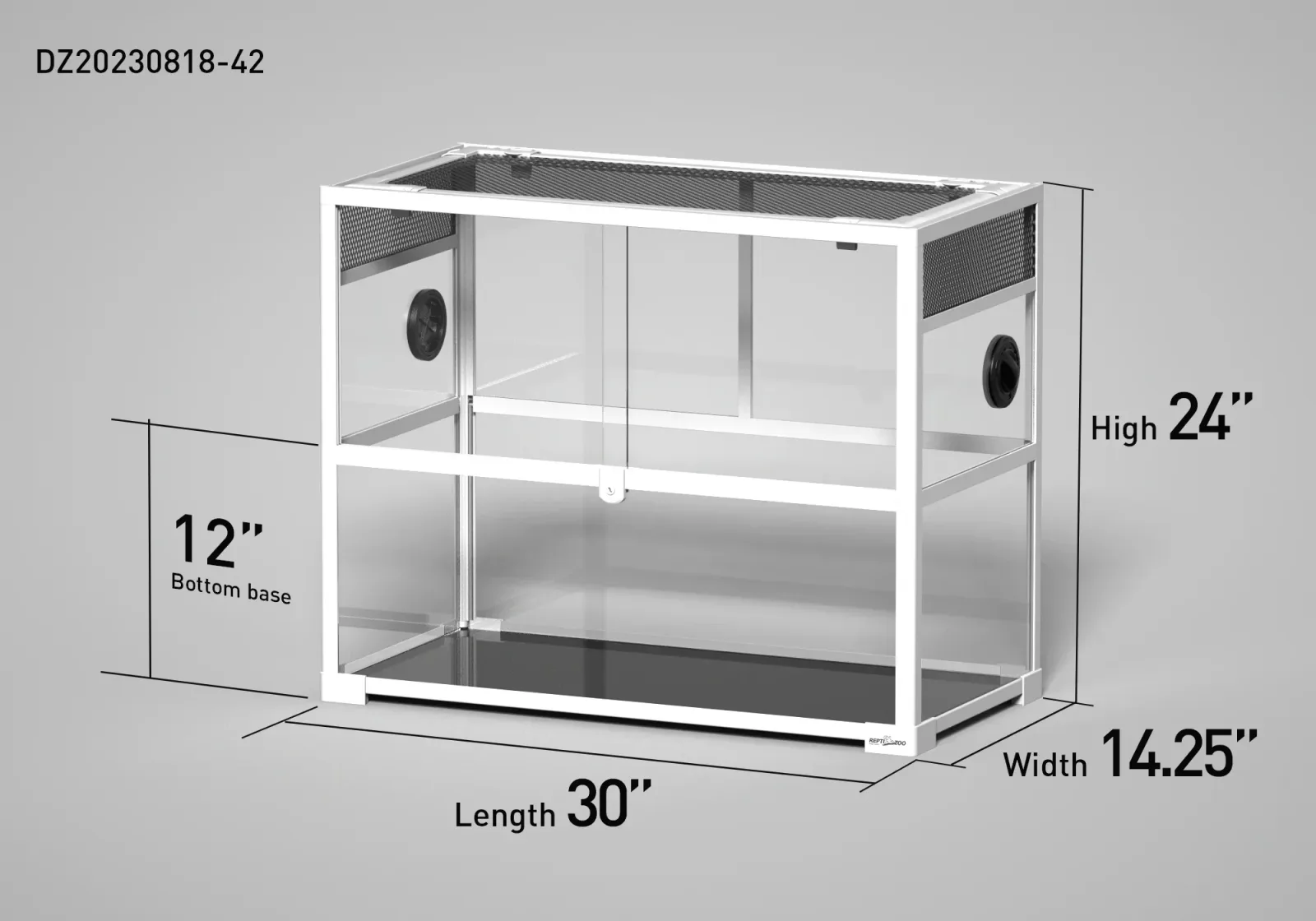 45 Gallon Glass Customed Reptile Terrarium 30" x 14"x 24" with Sliding Door - Image 2