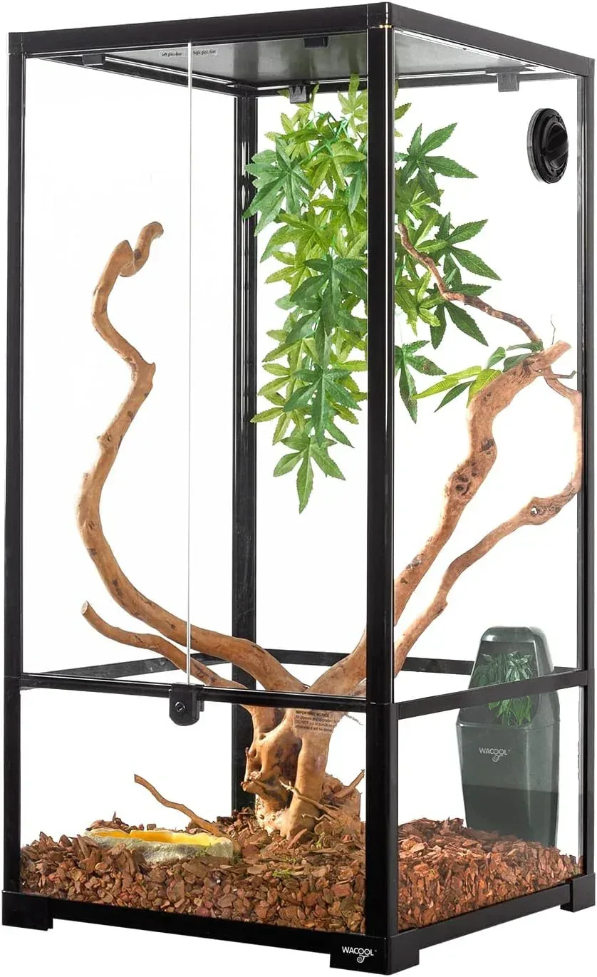 48 Gallon 18" x 18"x 36" Vertical Reptile Terrarium , Front Opening Glass Reptile Cage for Chameleon Iguana RK454590