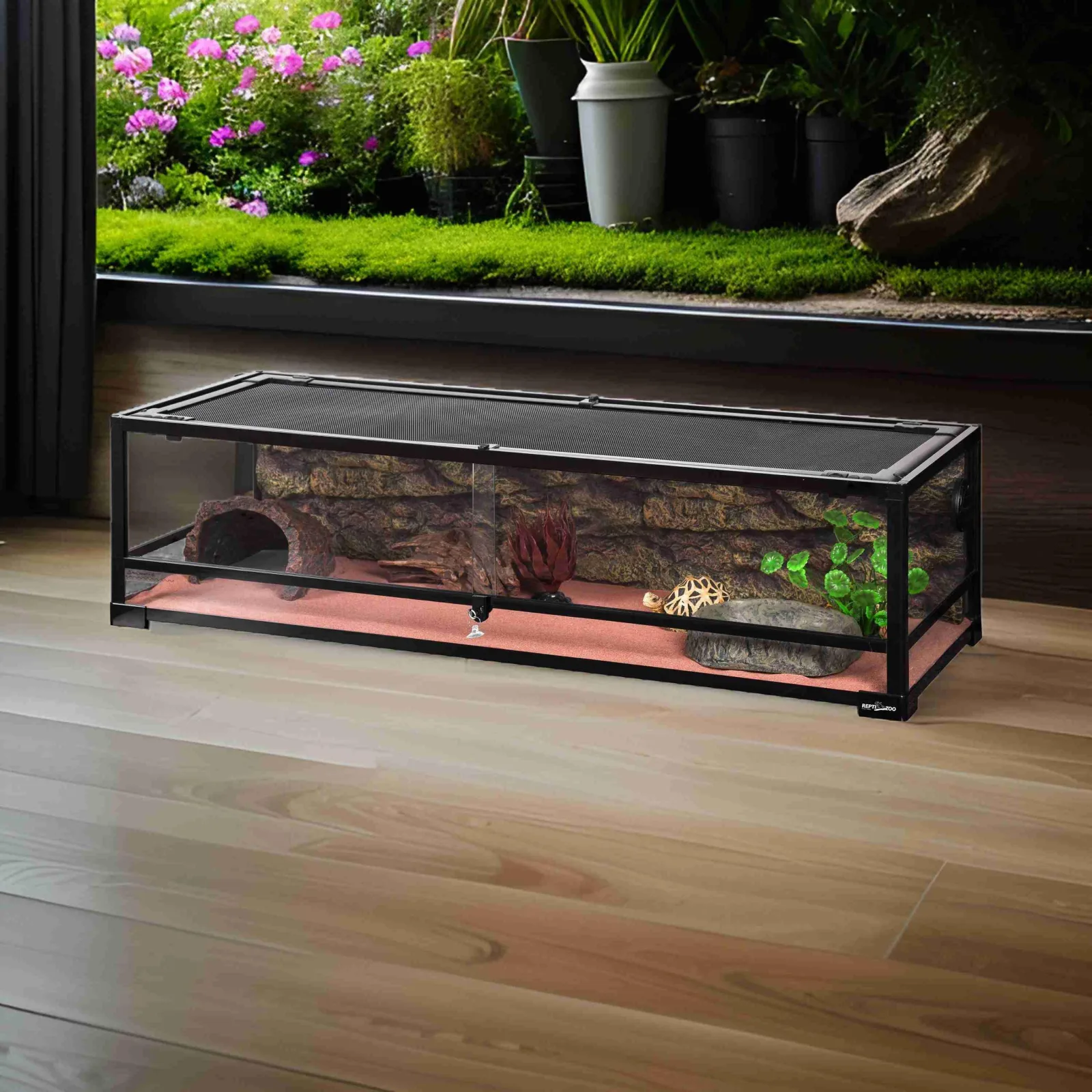 48 gallons 48″*18″*13″ long reptile terrarium with front safe glass sliding doors RK0221 - Image 2