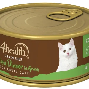 4health Grain Free Shredded Chicken Dinner in Gravy Wet Cat Food, 5.5 oz. Can
