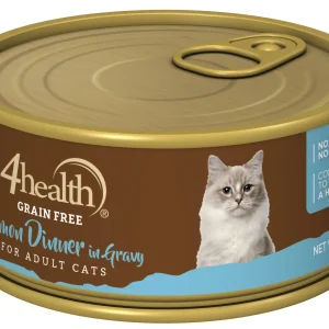 4health Grain Free Shredded Salmon Dinner in Gravy Wet Cat Food, 5.5 oz. Can