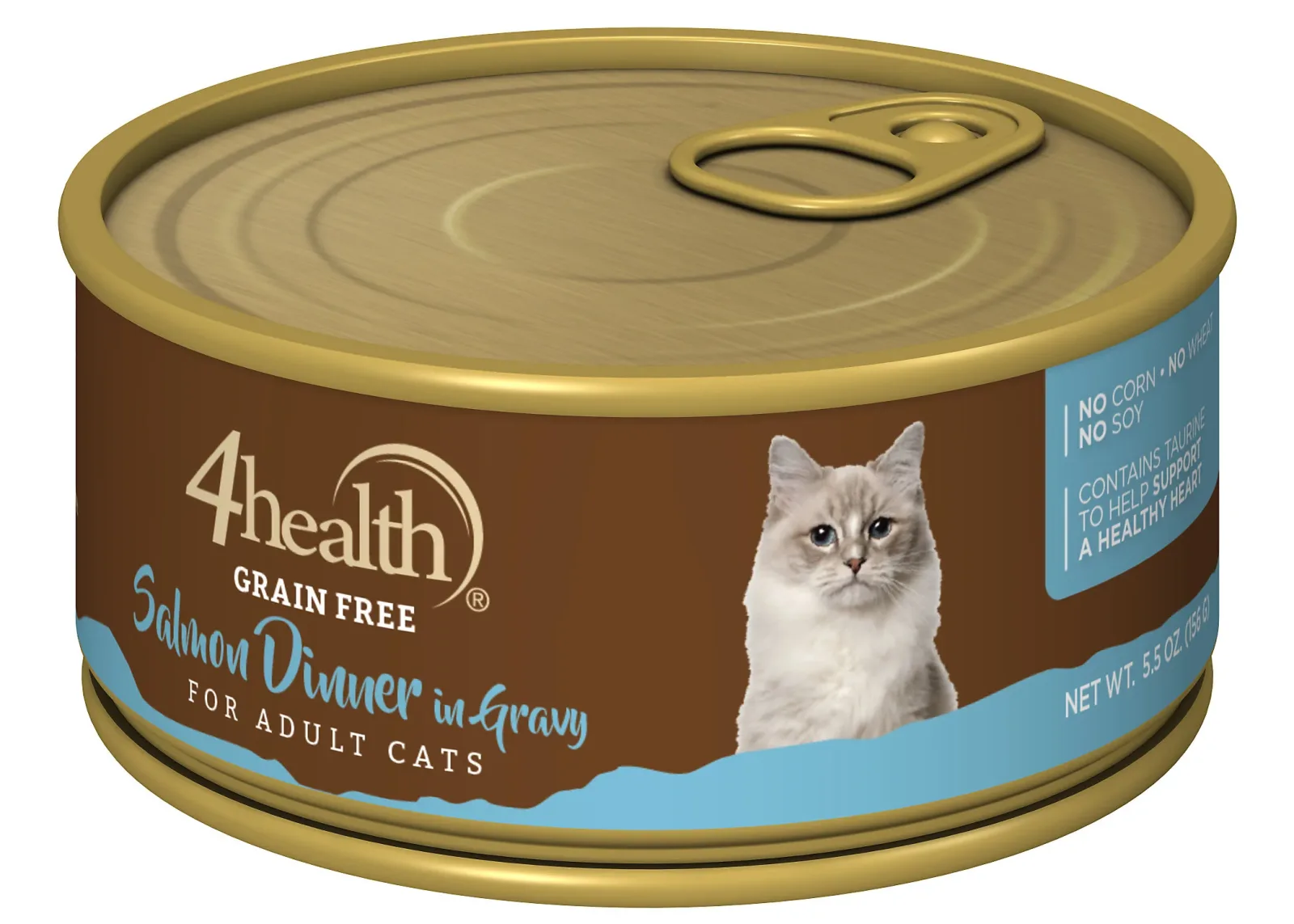 4health Grain Free Shredded Salmon Dinner in Gravy Wet Cat Food, 5.5 oz. Can - Image 2