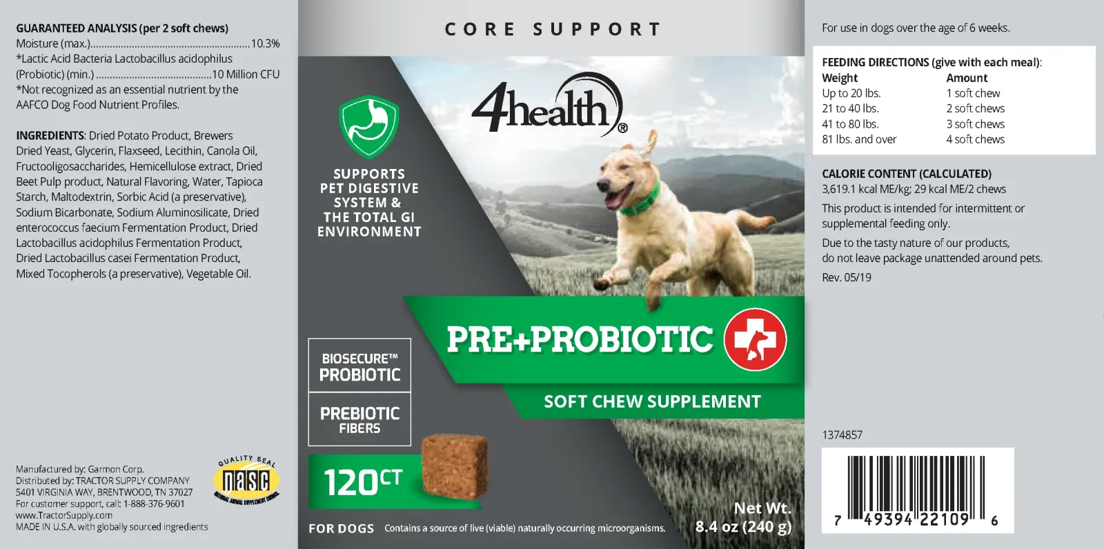 4health Pre and Probiotic Soft Digestive Supplement for Dogs, 120 ct. - Image 2