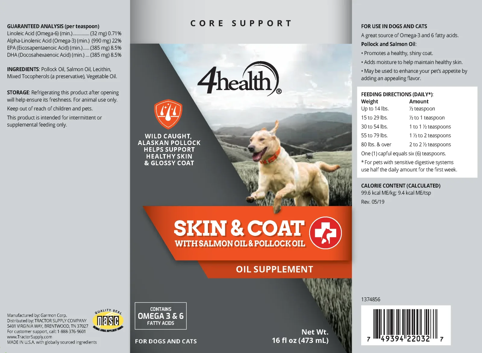 4health Salmon and Pollock Oil Skin and Coat Supplement for Dogs, 16 oz. - Image 2