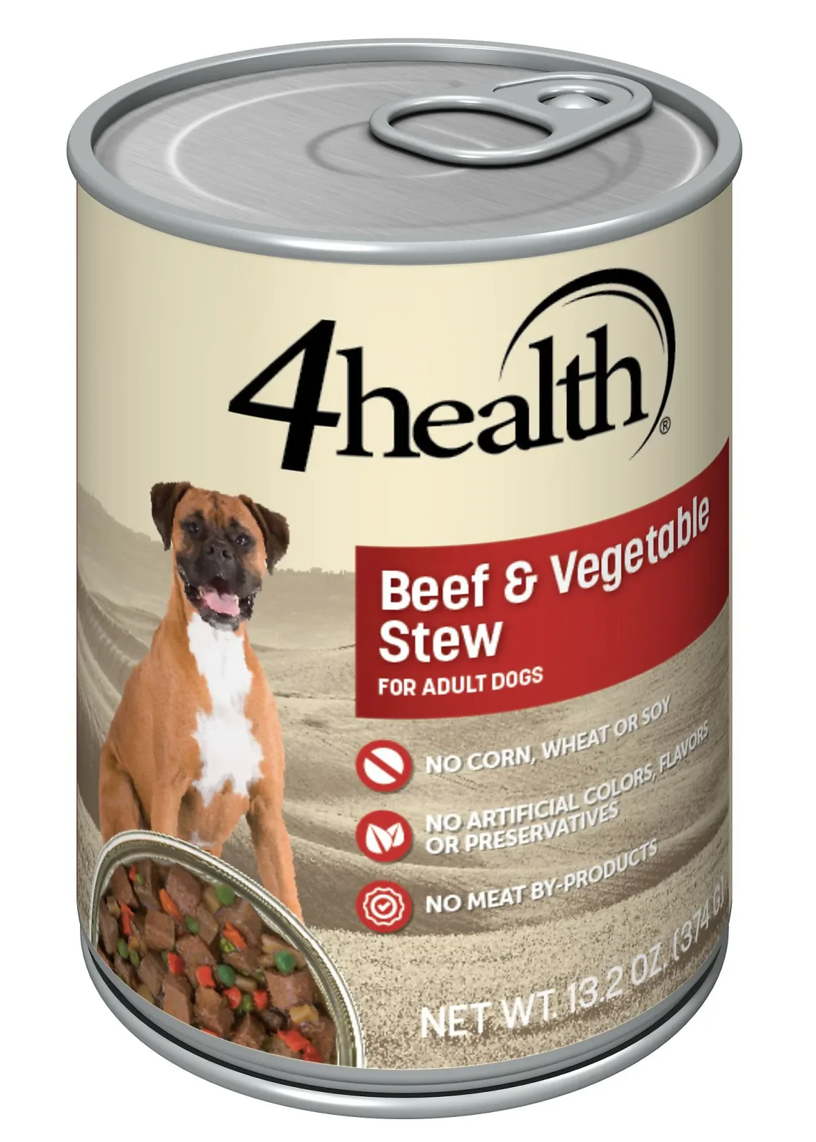 4health with Wholesome Grains Beef & Vegetable Stew Canned Dog Food, 13.2 oz. - Image 2