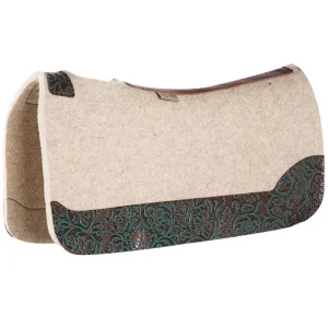 5 Star Equine Products Supplies Inc. 1in Roper Turquoise Brown Cowboy Tool Natural Roper Saddle Pad