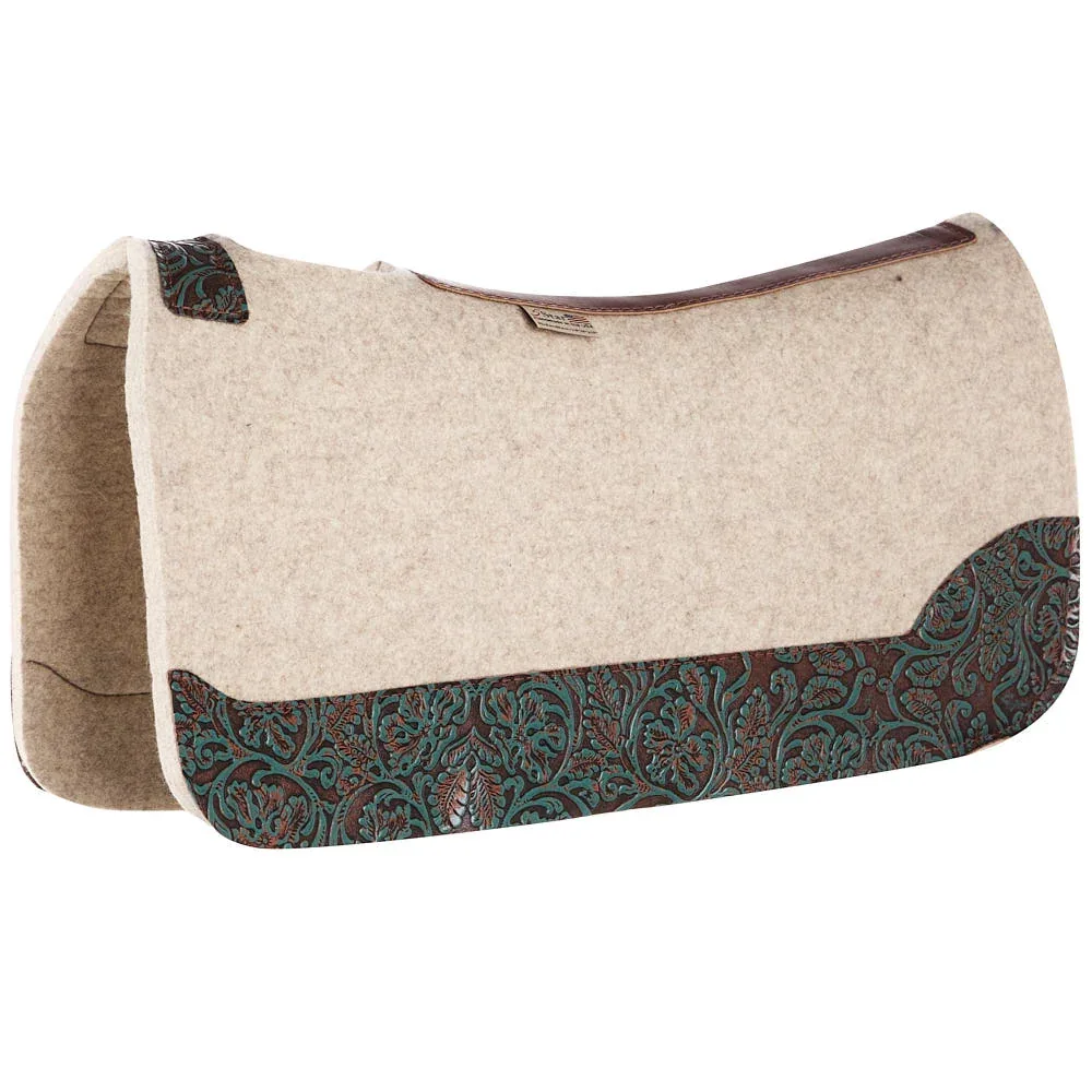 5 Star Equine Products Supplies Inc. 1in Roper Turquoise Brown Cowboy Tool Natural Roper Saddle Pad