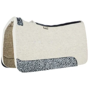 5 Star Equine Products Supplies Inc. 3/4in Barrel Racer Black Cowboy Tool Natural Felt Saddle Pad