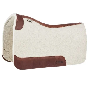 5 Star Equine Products Supplies Inc. 3/4in No Gullet Barrel Racer Natural Felt Saddle Pad