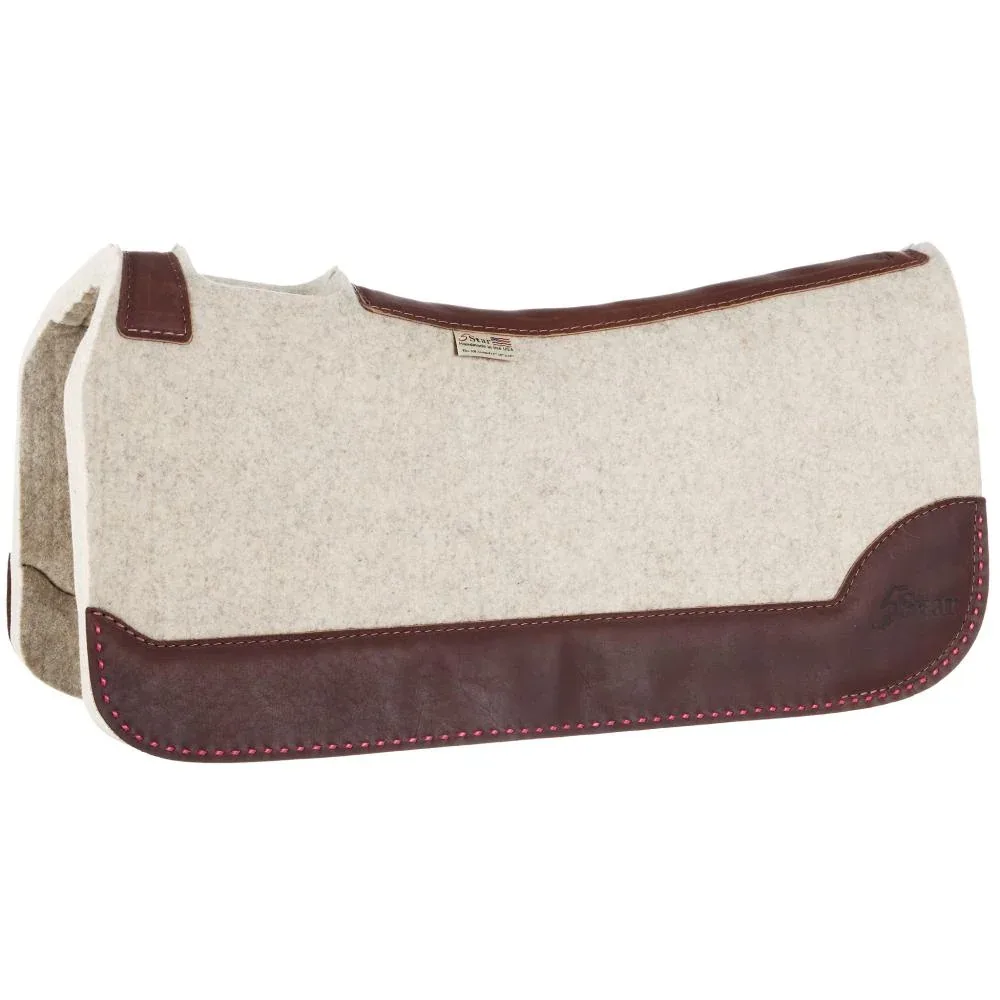 5 Star Equine Products Supplies Inc. All Around Hot Pink Buckstitch 1in Felt Saddle Pad