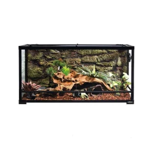 50 Gallon 36" x 18" x 18" Reptile Terrarium 2 in 1 Side Meshes Glasses and Side Full Glasses Double Hinge Door bearded dragon or snake tank RK0119P