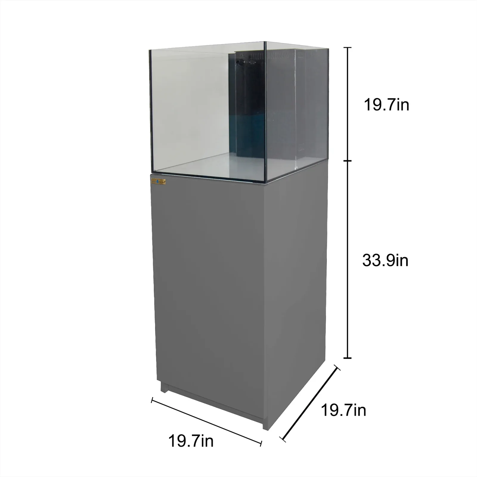 50 Gallon Coral Reef Aquarium Ultra Clear Glass Tank & Built in Sump Silver - Image 2