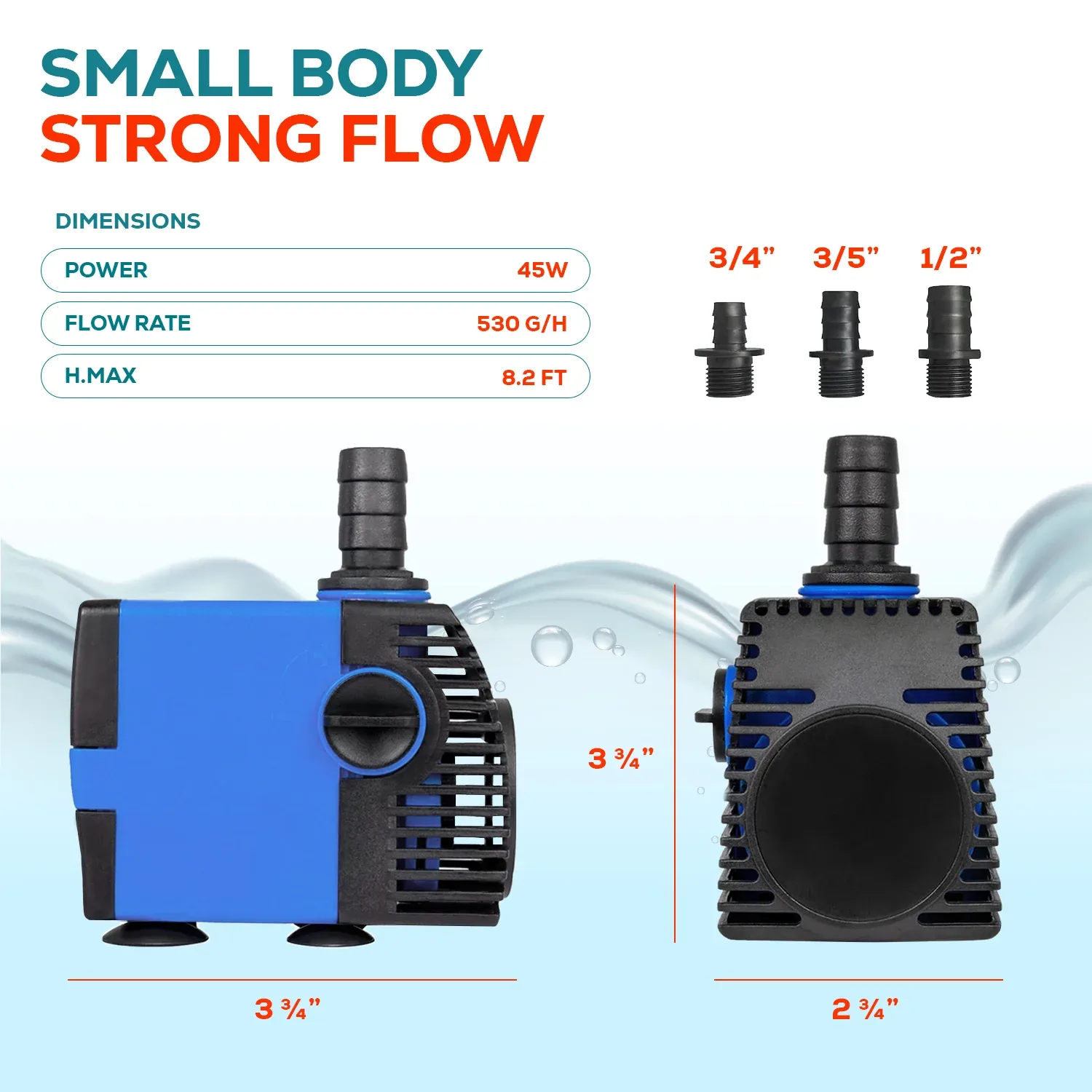 Aqua Dream 530 GPH Adjustable Water Pump Fountain Pond - Image 2