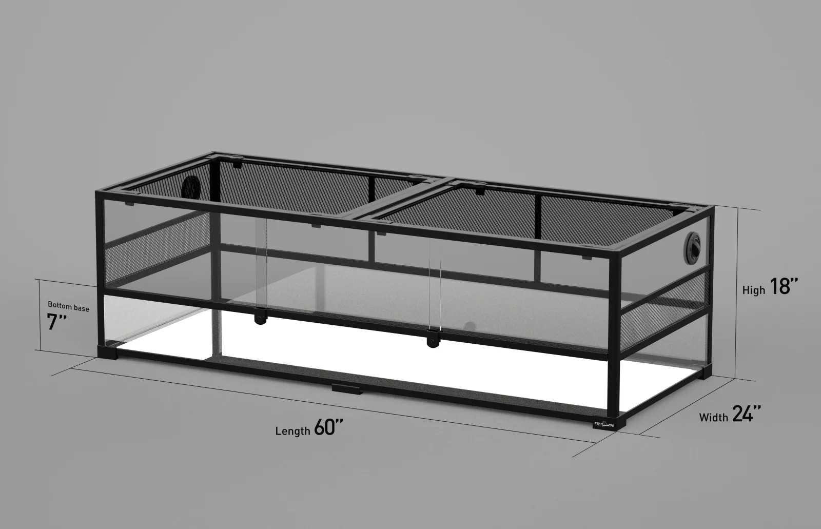 60" x 24" x 18" Glass Custom Reptile Tank 112.2 Gallon