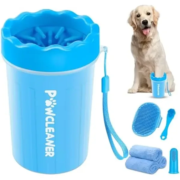 7-in-1 Dog Paw Cleaner Kit | Portable Paw Washer, Bath Brush & Towels