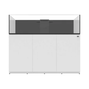 95 Gallon Shallow Internal Middle Rimless Tank w/ White Stand - Fiji Cube
