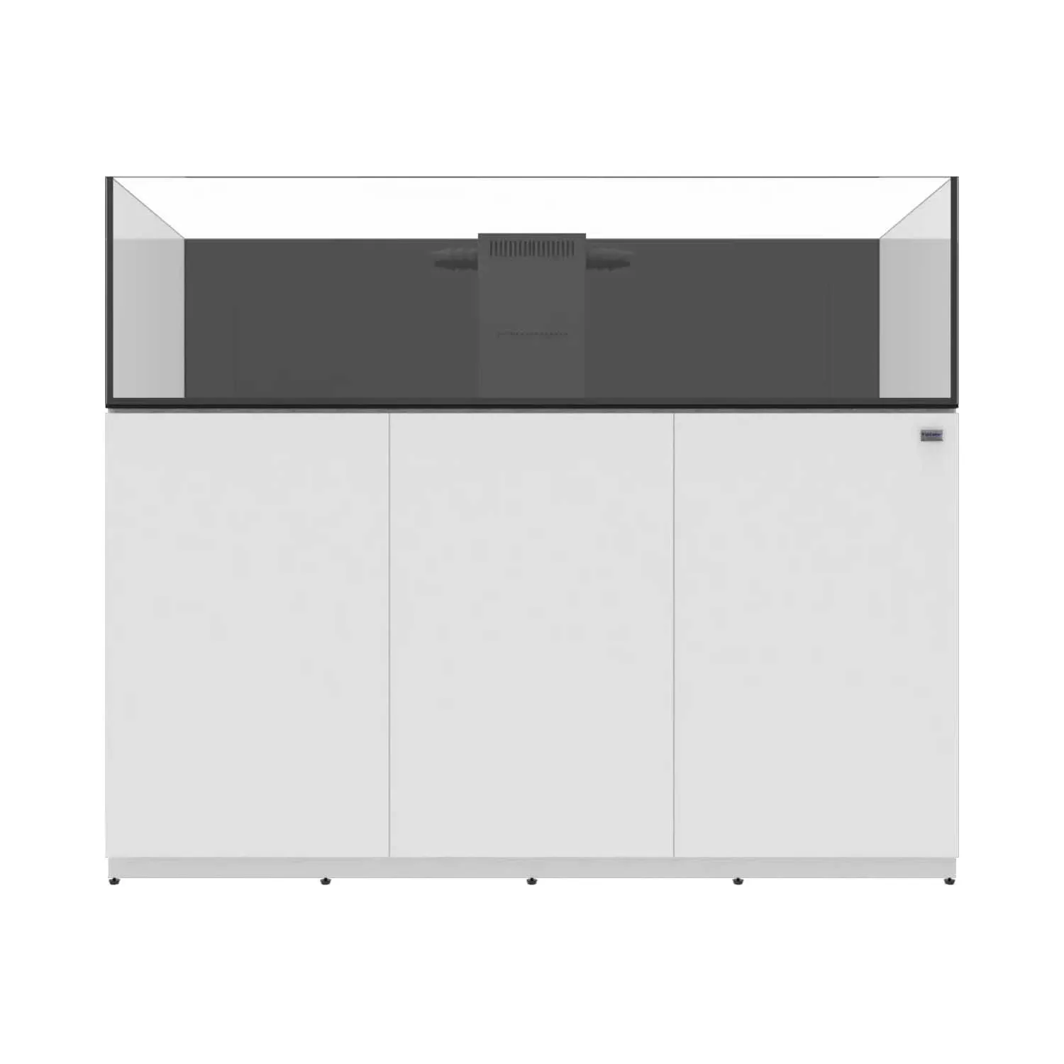 95 Gallon Shallow Internal Middle Rimless Tank w/ White Stand - Fiji Cube