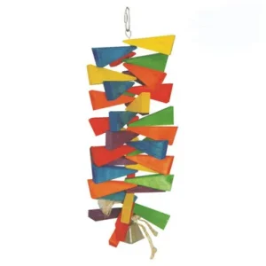 A & E Cages Happy Beaks Wooden Wedges w/ Bell Bird Toy 1ea/LG