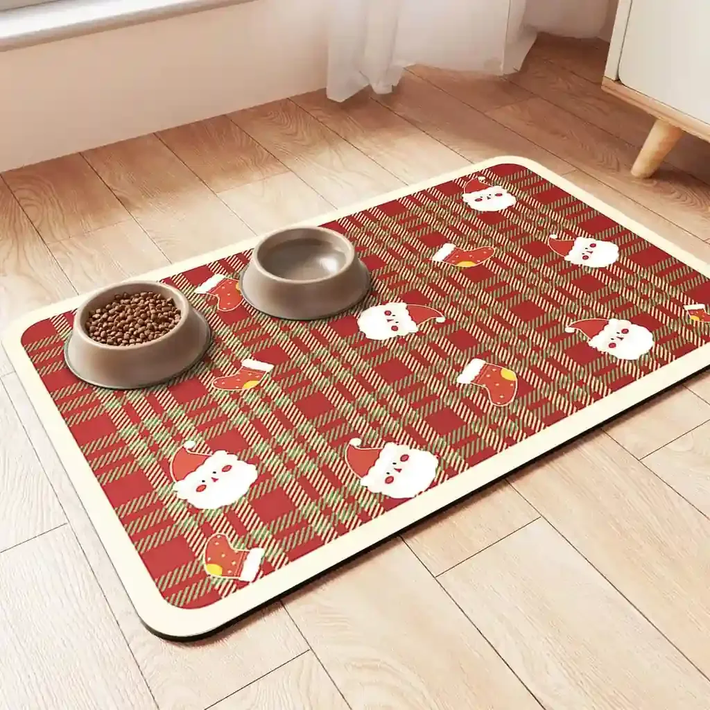 Absorbent Pet Feeding Mat – Waterproof, Non-Slip, Quick Dry for Dogs & Cats