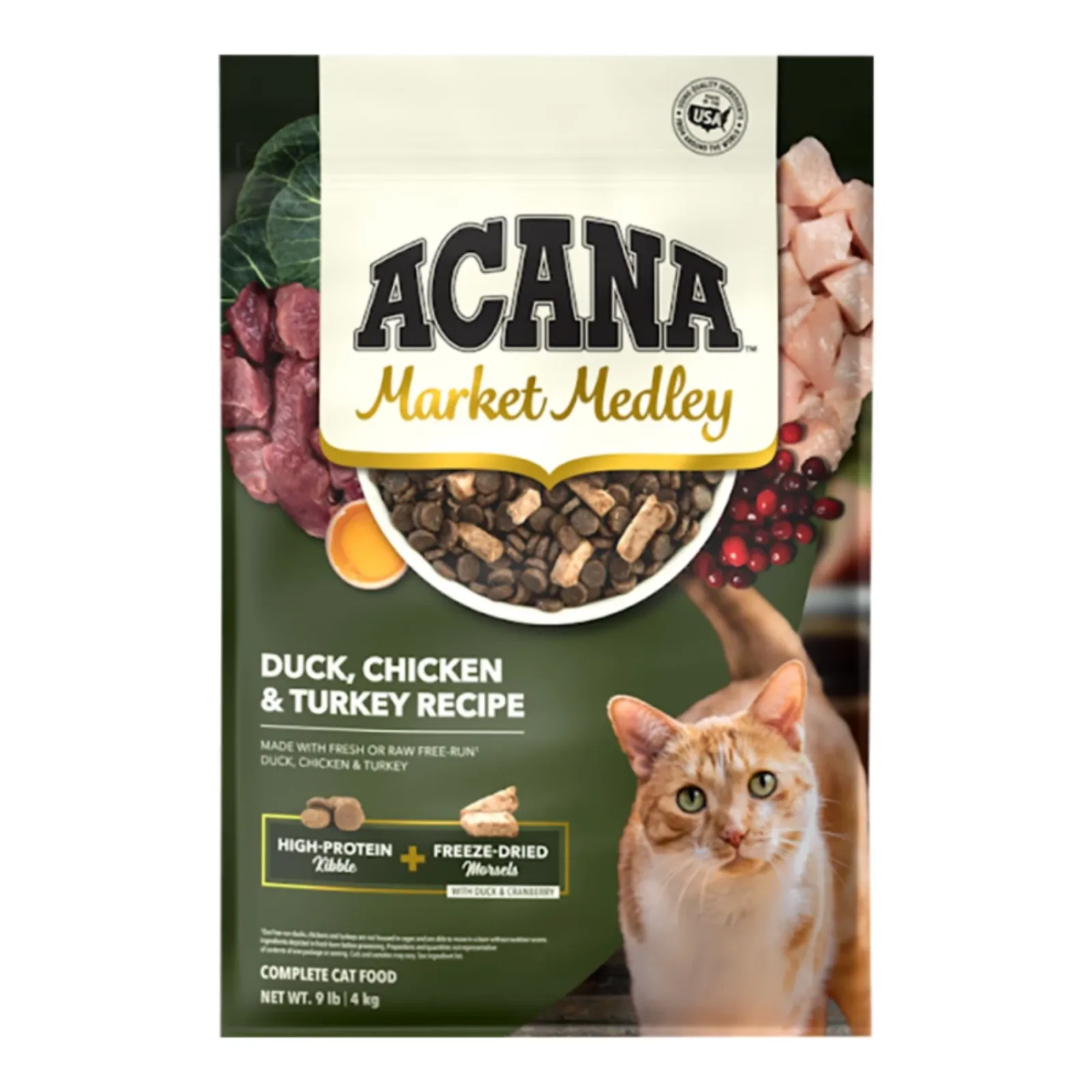Acana Cat Market Medley Grain-Free Poultry + Freeze-Dried Duck Morsels, 9 lb