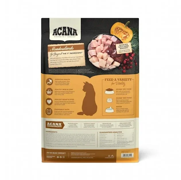 ACANA Meadowlands Freeze Dried Coated Grain Free Dry Cat Food - Image 2
