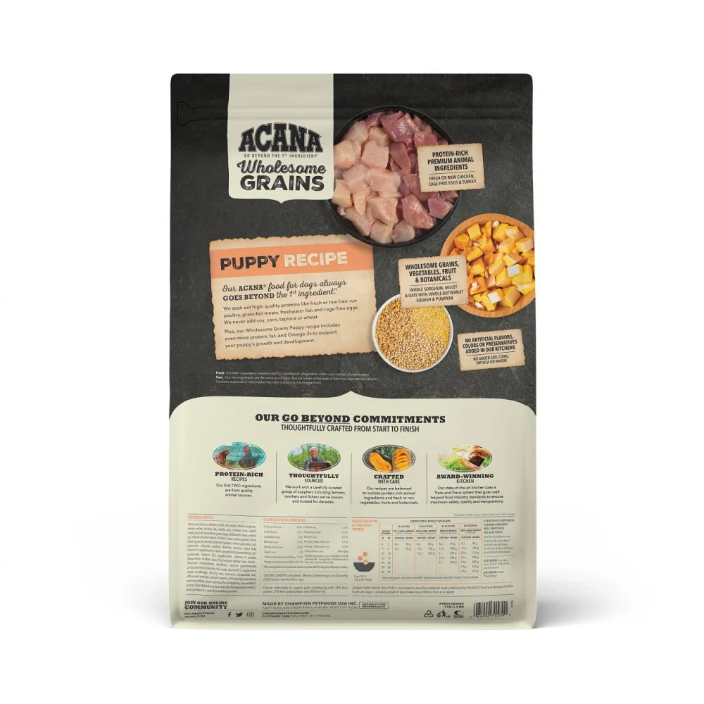 ACANA Puppy Wholesome Grains Real Chicken, Eggs & Turkey Dry Dog Food - Image 2