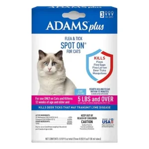 Adams Plus Flea and Tick Spot on Cats Over 5 lbs. 3 Month Supply