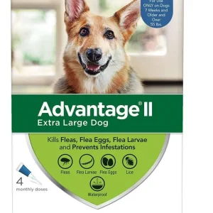 Advantage Ii Dog Extra Large, Blue 4 ct