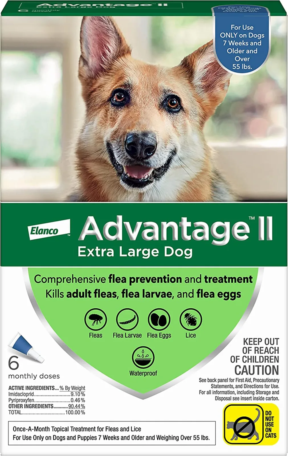 Advantage Ii Dog Extra Large, Blue 6 ct