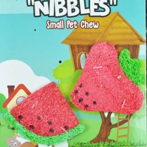 AE Cage Company Nibbles Strawberry and Watermelon Loofah Chew Toys