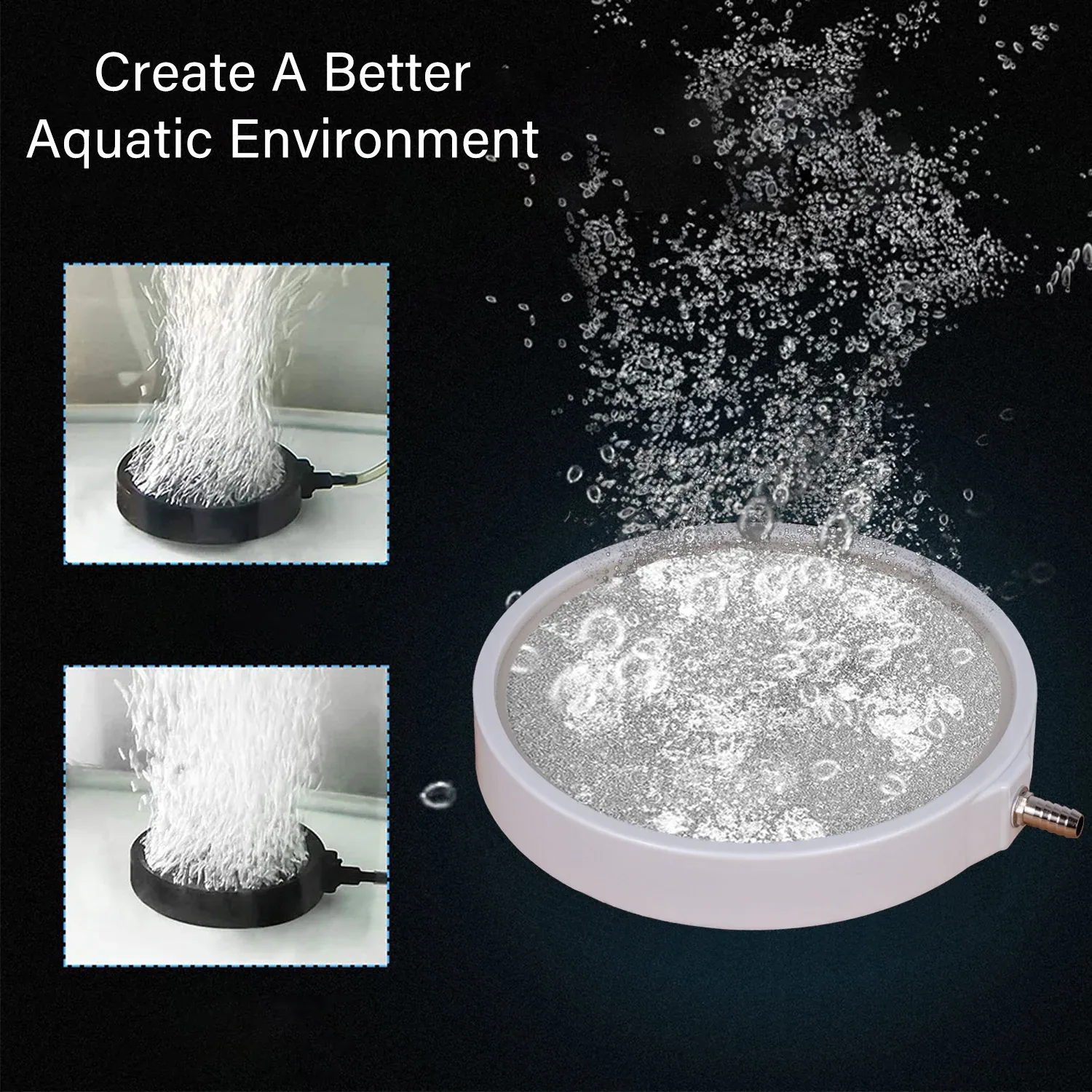 Air Stone 8 Inch Disc Diffuser in White for Fish Tank Aquarium Air Pump - Image 2