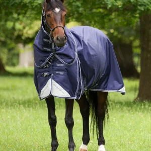 Akoni 100g Turnout Rug with Classic Neck Cover Navy