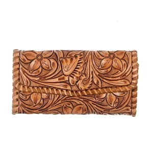 American Darling Floral Tooled Clutch